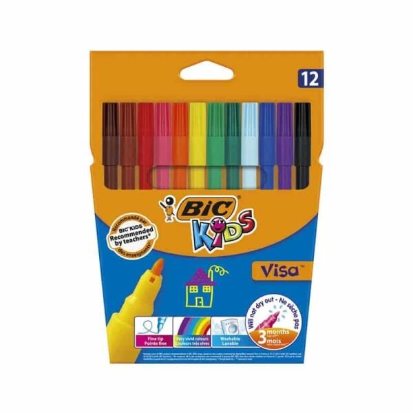 BIC COLORATE MARKERE LAVABILE VISA P/12 X 25SET