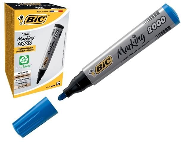 BIC MARKER PERMANENT 2000 ALBASTRU(12B)(VARF ROTUND)*32CUT