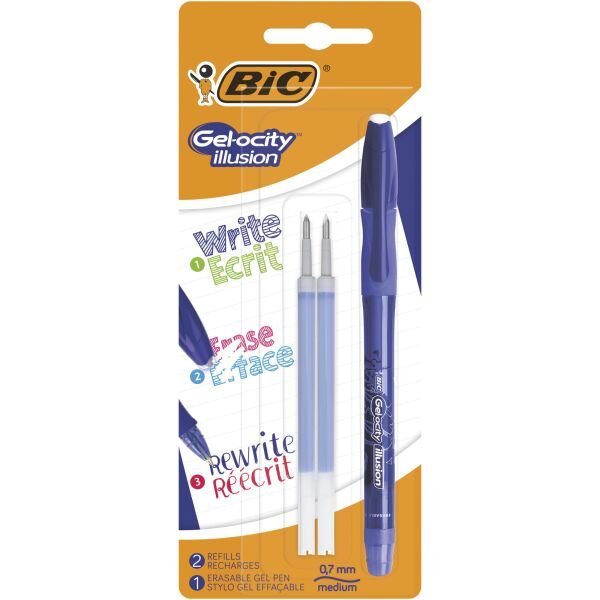 BIC ROLLER GELOCITY ILLUSION ALBASTRU+2REZ(20B)