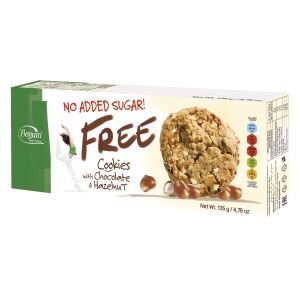 BISC.FREE COOKIES 135GR CHOCO&HAZELNUT(12B)