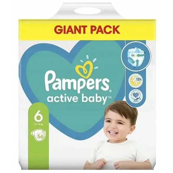 PAMPERS.GP 6 ACT BABY 13-18KG (56B) 2PACH