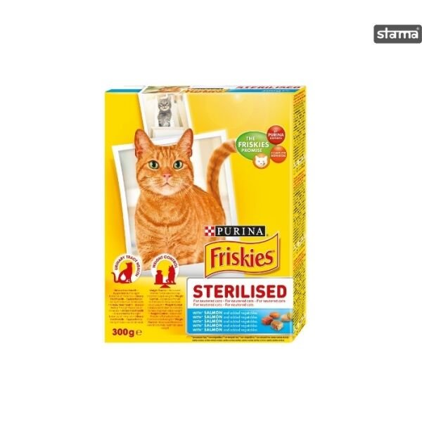 PET.FRISKIES CAT 300GR STERILE SOMON&LEGUME(10B)