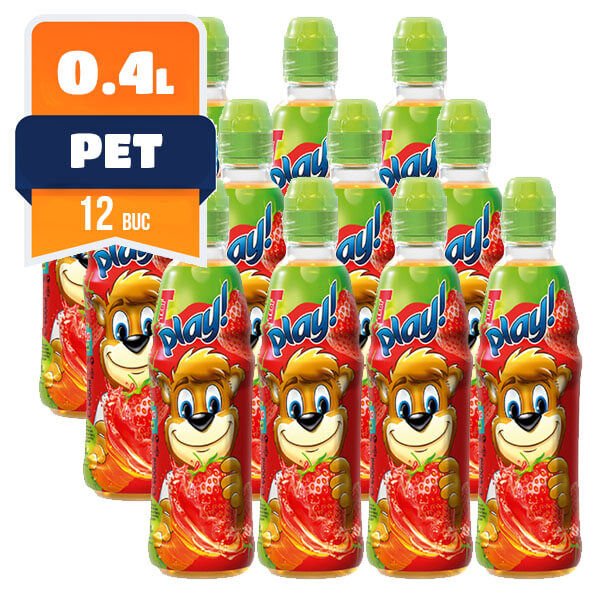 TEDI PET 0.4L PLAY CAPSUNI-LAMAIE VERDE(12B) SGR