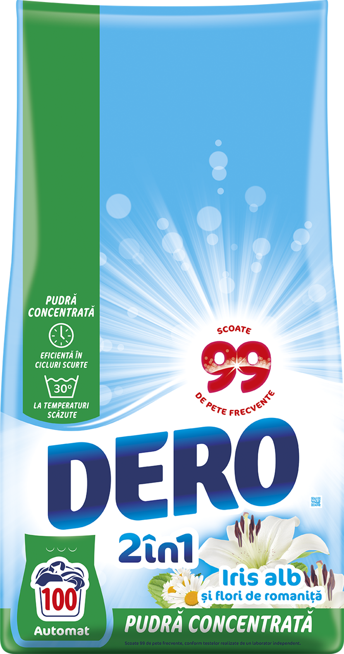 DERO 7.5KG AUTO 2IN1 IRIS ALB 100SP