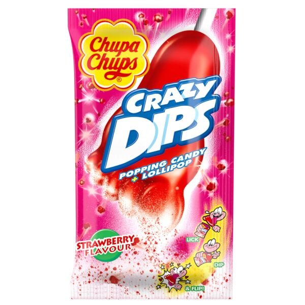 CHUPA CHUPS CRAZY DIPS 14GR STRAWBERRY(24B) 12CUT