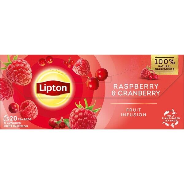 LIPTON CEAI PLIC 32GR FRUCTE ZMEURA&MERISOARE(20PLIC) 12CUT