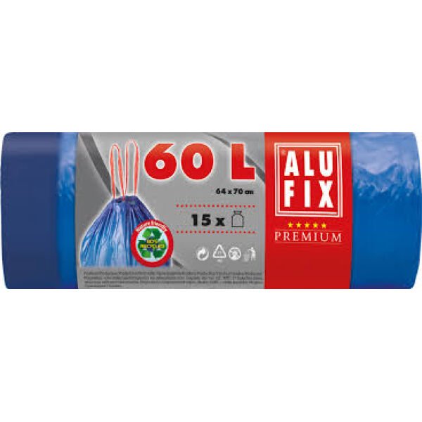 ALUFIX SACI DE GUNOI 60L CU BANDA ALBASTRI 64x70CM 15PCS(20B)