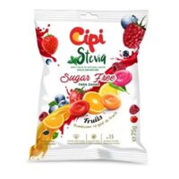 CIPI DROPS STEVIA 75GR FRUCTE ASORTATE(12B)
