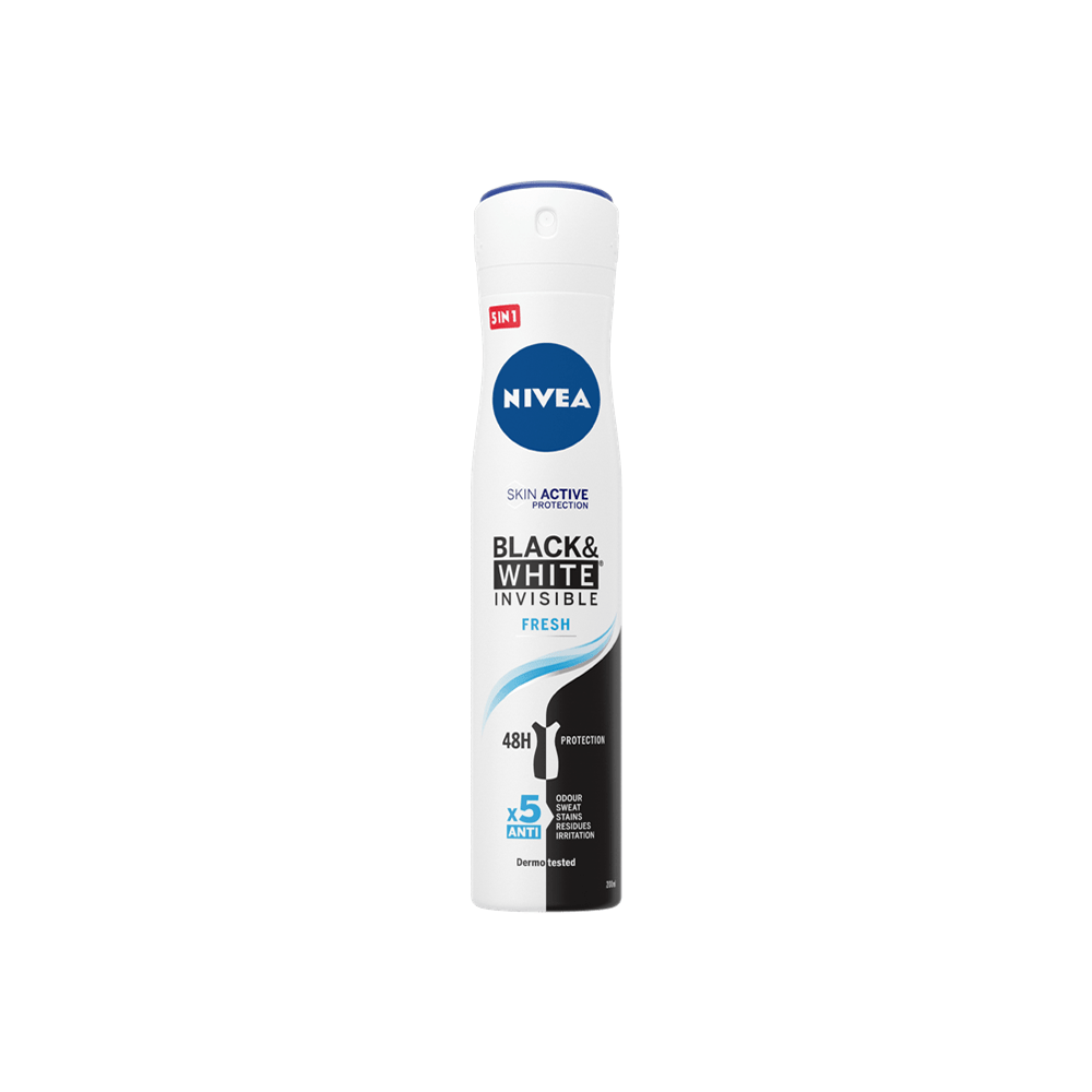 NIVEA DEO WOM 200ML INVISIBLE B&W FRESH(12B)