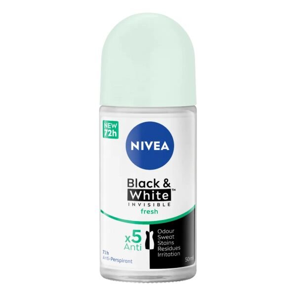 NIVEA ROLLON MEN 50ML INVISIBLE B&W FRESH(6B) 5SET
