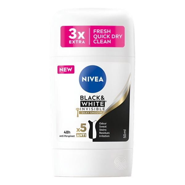 NIVEA STICK WOM. 50ML INVISIBLE B&W SILKY SMOOTH(5B) 3SET