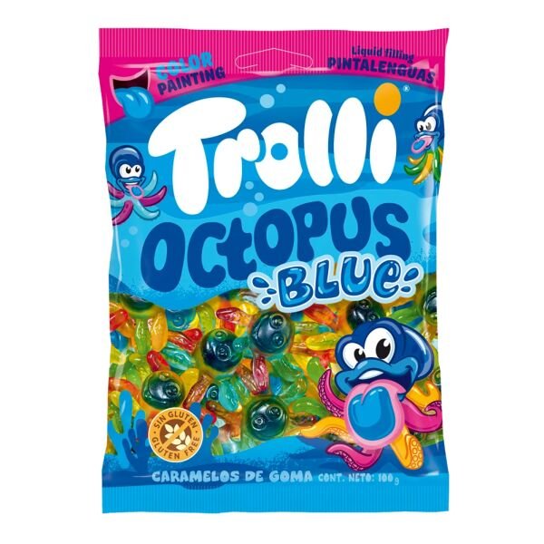TROLLI JELEU 100GR OCTOPUS BLUE(12B) 8CUT