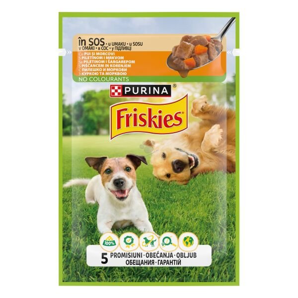 PET.FRISKIES DOG 85GR ADULT CIG PUI&MORCOVI(26B)