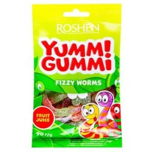 ROSH.YUMMI GUMMI 70GR FIZZY WORMS(22B)