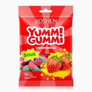 ROSH.YUMMI GUMMI 70GR SOUR STRAWBERRIES(22B)