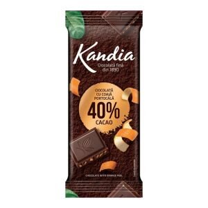 KANDIA CIOC DARK 40% 80GR CACAO PORTOCALA(24B)