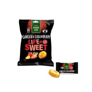GOOD LIFE DROPS 75GR SUGAR FREE GINGER STRAWBERRY (12B)