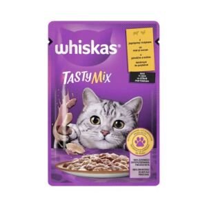 PET.WHISKAS PLIC TASTY MIX ADULT MIEL SI CURCAN IN SOS 85GR(28B)