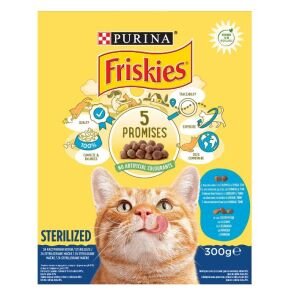 PET.FRISKIES CAT 300GR STERILE SOMON&LEGUME(10B)