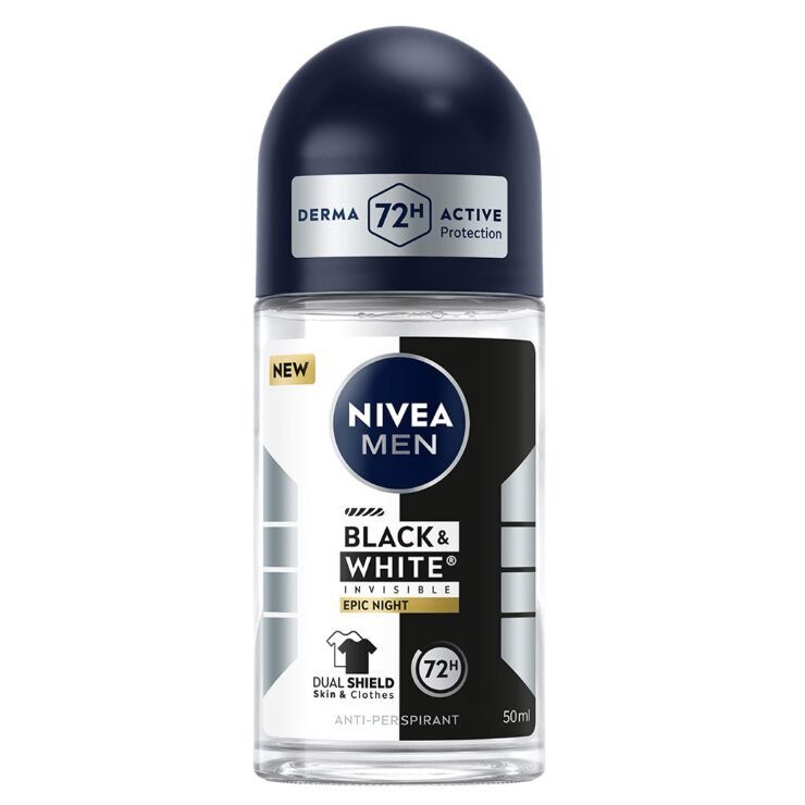 NIVEA ROLLON MEN 50ML INVISIBLE B&W EPIC NIGHT(6B)5SET