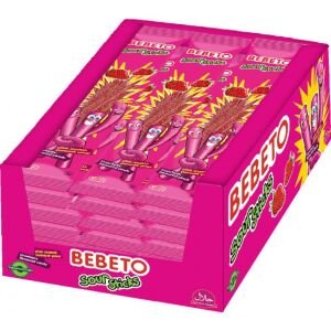 BEBETO SOUR STICKS JELEU GUMAT CAPSUNI 30GR(24B)8CUT