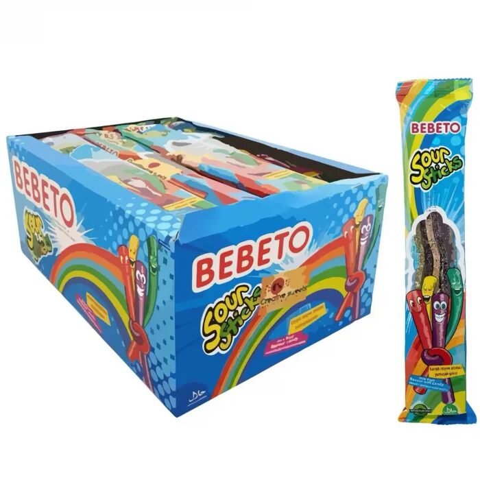 BEBETO SOUR STICKS JELEU GUMAT MIX FRUIT 30GR(24B)8CUT